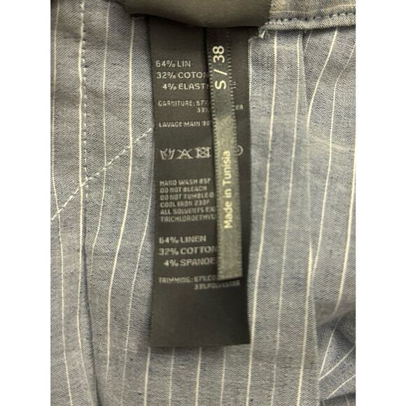 LILITH pinstriped semi wrap midi linen mix skirt size small - Picture 11 of 12